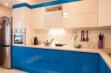 Видео кухня в синем цвете